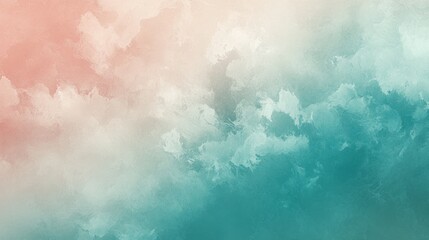 Fototapeta premium Soft teal and blush gradient with a gentle, muted effect