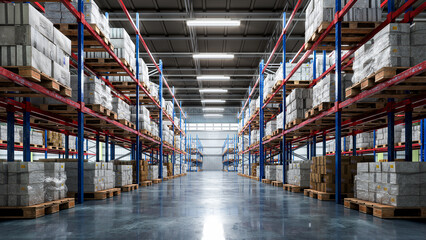 Interior of a warehouse. 3d illustration