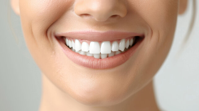 bright and healthy smile showcases well aligned teeth and joyful expression, reflecting confidence and good dental care