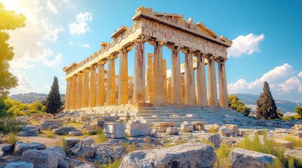 Fototapeta premium The Parthenon, an Ancient Greek Temple in Athens