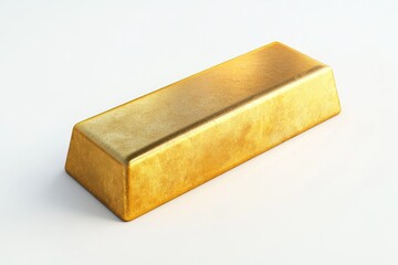 Gold ingot isolated on a white. 3d illustration