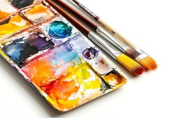 Watercolor Palette and Brushes