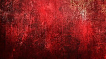Obraz premium Red grunge scratched texture background with distressed surface, abstract worn pattern ideal for industrial design, vintage aesthetics, and artistic projects
