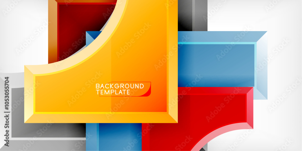 Poster Geometric design abstract background - circles and triangles