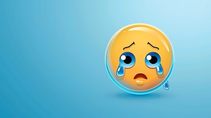 Fototapeta premium emojis with bluebackground cryingface