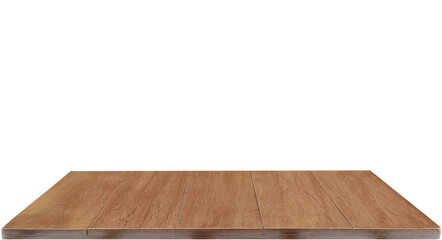 Wooden table front view, PNG transparent.