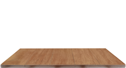 Wooden table front view, PNG transparent.