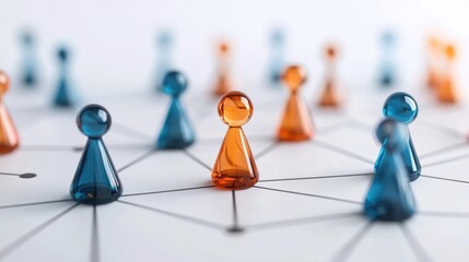 Network concept visualizing human resources and management strategy for effective teams..