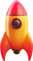 Cartoon red rocket ship