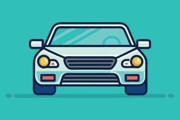 A simple and modern flat design icon of a car, perfect for websites, apps, or infographics related to transportation, vehicles, or automotive industry.