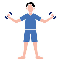 illustration of a man holding a dumbbell