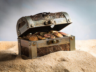 treasure box in the sand