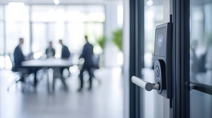 Modern Biometric Security Scanner in Office Environment