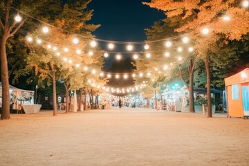 Enchanted Night Halloween and Fall Festival Celebration Under Twinkling Lights