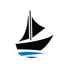 Sailing boat icon logo design template isolated illustration