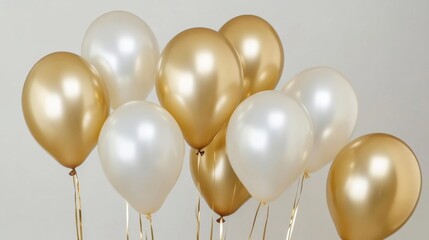 Shimmering Ribbons and Metallic Balloons for Festive Celebrations