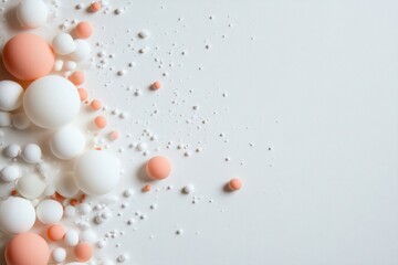 White and peach spheres forming abstract background design