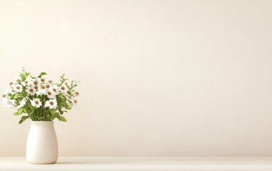 Naklejka premium Elegant Flower Vase on Minimalist Background - Perfect for Professional Card Design Mockups