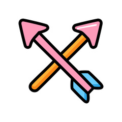 Crossed arrows icon. Vector illustration, flat design.