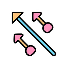 Arrows vector icon, filled design editable stroke. Pixel perfect.