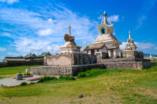 Erdene Zuu Monastery, earliest surviving Buddhist monastery in Mongolia, affiliated with Gelug sect of Tibetan Buddhism, part of Orkhon Valley Cultural Landscape, UNESCO, Ovorkhangai, Karakorum