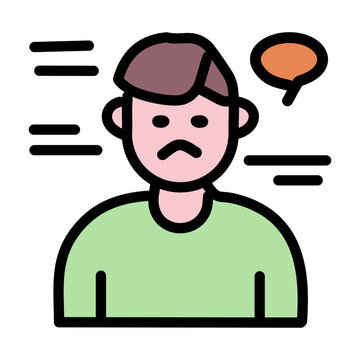recommend clip art: Sad man vector. Hunger color fill design editable outline icon.