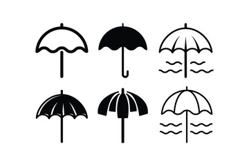 Obraz premium Umbrella icon logo design template isolated illustration