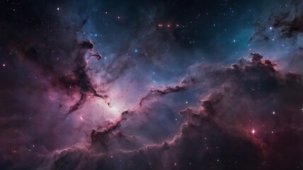 Fototapeta premium Colorful Nebula and Galaxy with Starry Night Sky