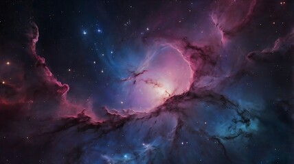 Obraz premium Colorful Nebula and Galaxy with Starry Night Sky