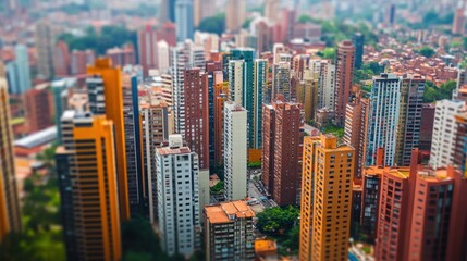 Obraz premium Cityscape with Buildings and Tilt Shift Effect