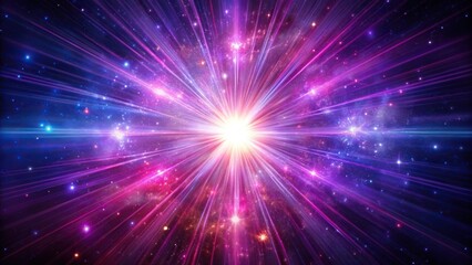 A close-up of a star bursting in space with vibrant purple and pink hues surrounding it, explosive, radiant, pink