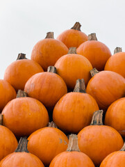 Pyramid of Stacked Orange Pumpkins
