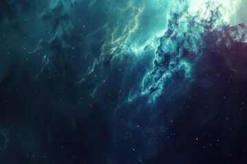 Glowing Nebula and Stars in the Cosmos