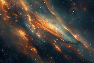 Glowing Nebula and Glimmering Stars in the Cosmos