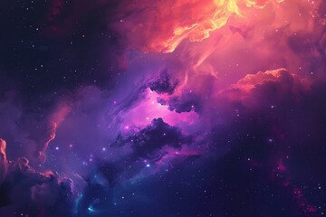 Colorful and vibrant space nebula with bright shining stars