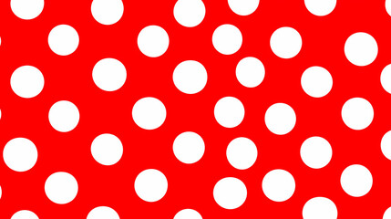 playful polka dot pattern in bright red and white, creating a cheerful and vibrant background for various design projects. Dotted Pattern. Illustration