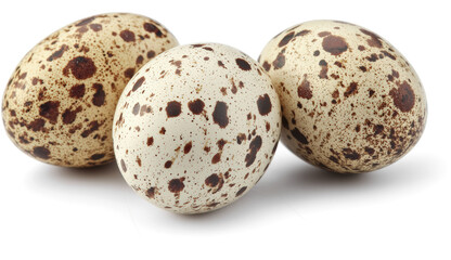 Three speckled quail eggs