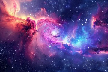 Vibrant Space Galaxy with Nebula and Stars