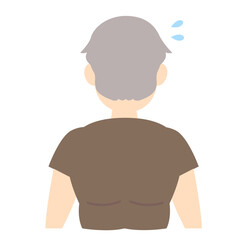 太った老人の背中