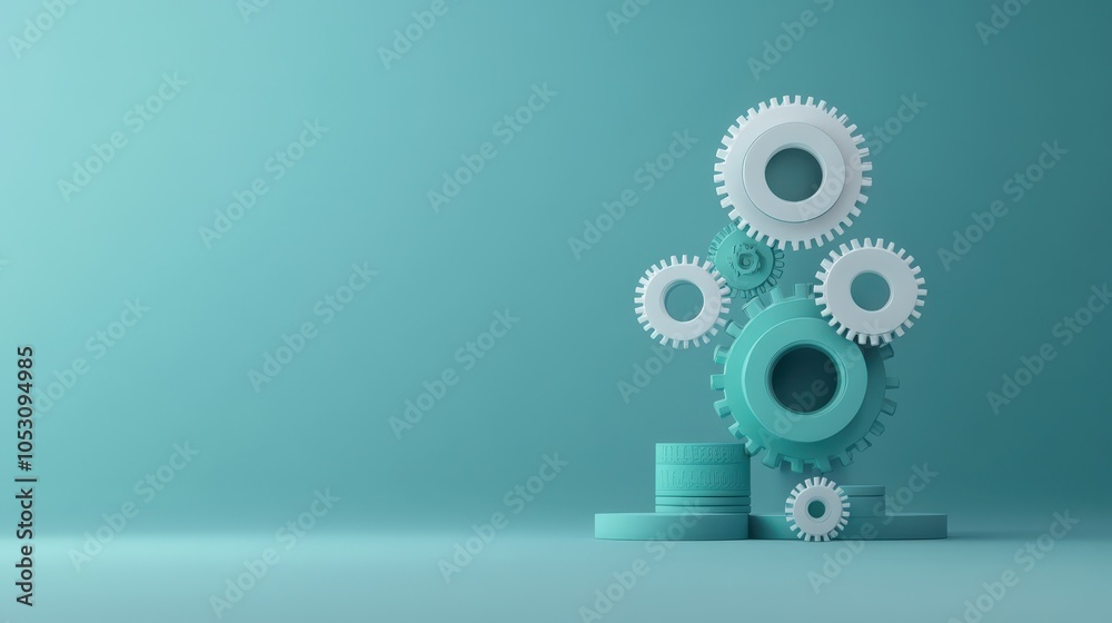 Poster innovative gears in modern design a look into mechanical aesthetics and functionality