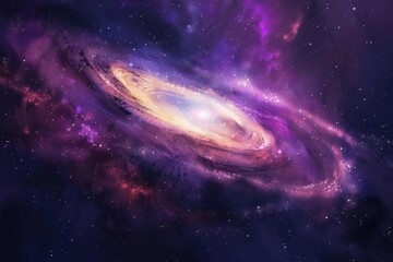 Vibrant Purple And Pink Galaxy Formation In The Depths Of Space