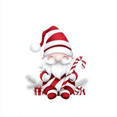 Festive Gnome With Candy Cane