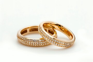 Wedding rings isolated on the white background.