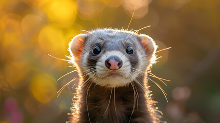 Fototapeta premium Ferret portrait, wildlife photography