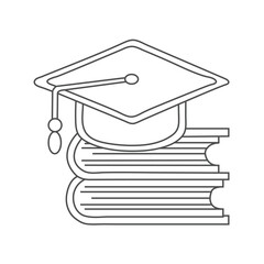 Graduation cap and diploma, black web icon. Vector illustration Mortarboard Solid Icon. This Flat Icon is suitable for infographics, web designs, mobile apps,