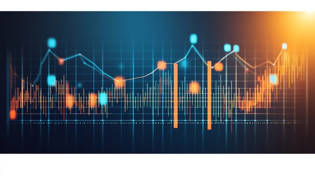 Ascending line chart depicting data trends over time 