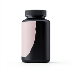 Fototapeta premium Black Bottle with Pink Label