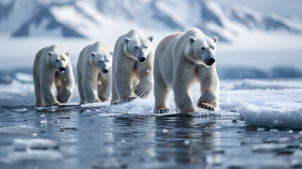 A remote arctic wilderness with icy landscapes and polar wildlife