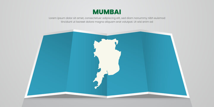 mumbai map travel with pin tag location design Illustration