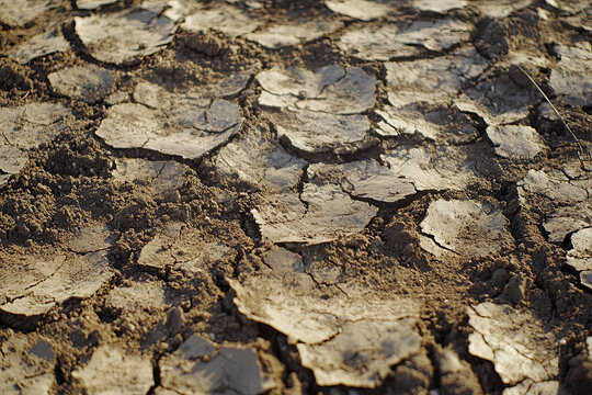 Degraded farmland with poor soil quality due to climate change
